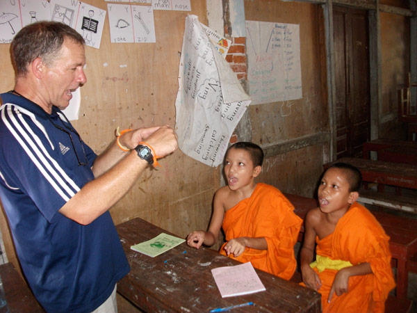 Bob with some of his students