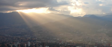 The beautiful sunset in Colombia