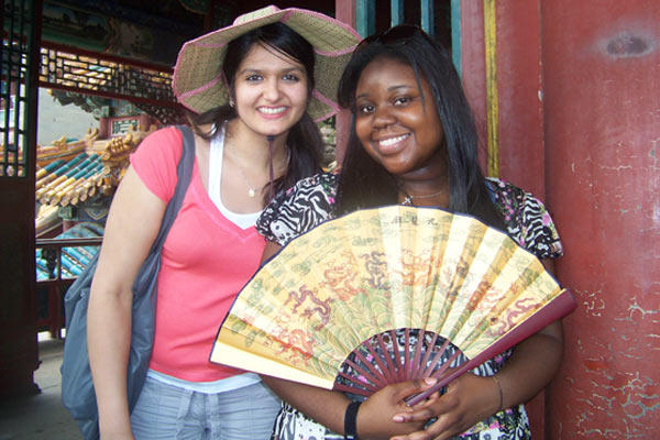 Natasha and a friend in Beijing, China