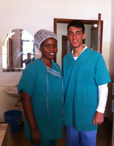Dominic in a Tanzanian hospital