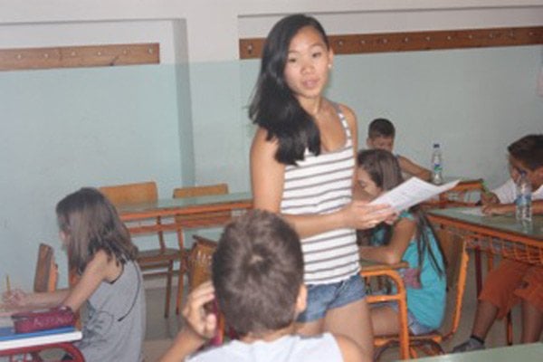 Maggie teaching in Greece