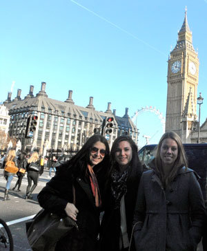 Emma and friends in front of Big Ben