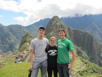 Paul with some fellow Maximo students on Machu Picchu