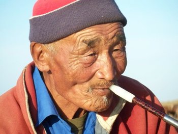 A nomadic grandfather in Mongolia