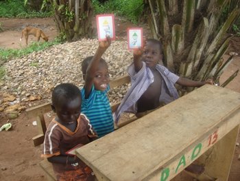 Rachel, a GCS volunteer, taught educational games to her students