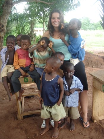 Rachel's sister with a few of her students