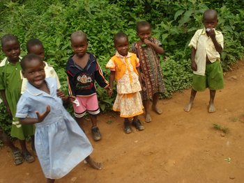 Some of Ellen's young students in Uganda
