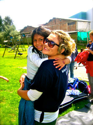 Luca volunteering with local children in Quito