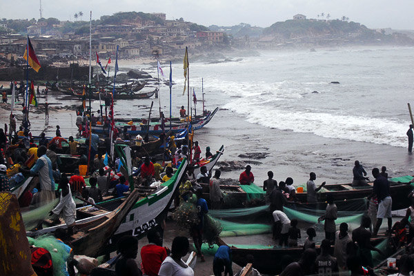 Fishing boats on the coast of Ghana