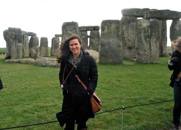 Emma visiting Stonehenge