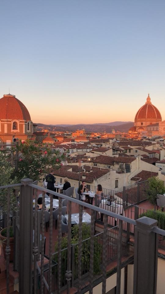 Dinner with API the view overlooking Florence at dinner with API