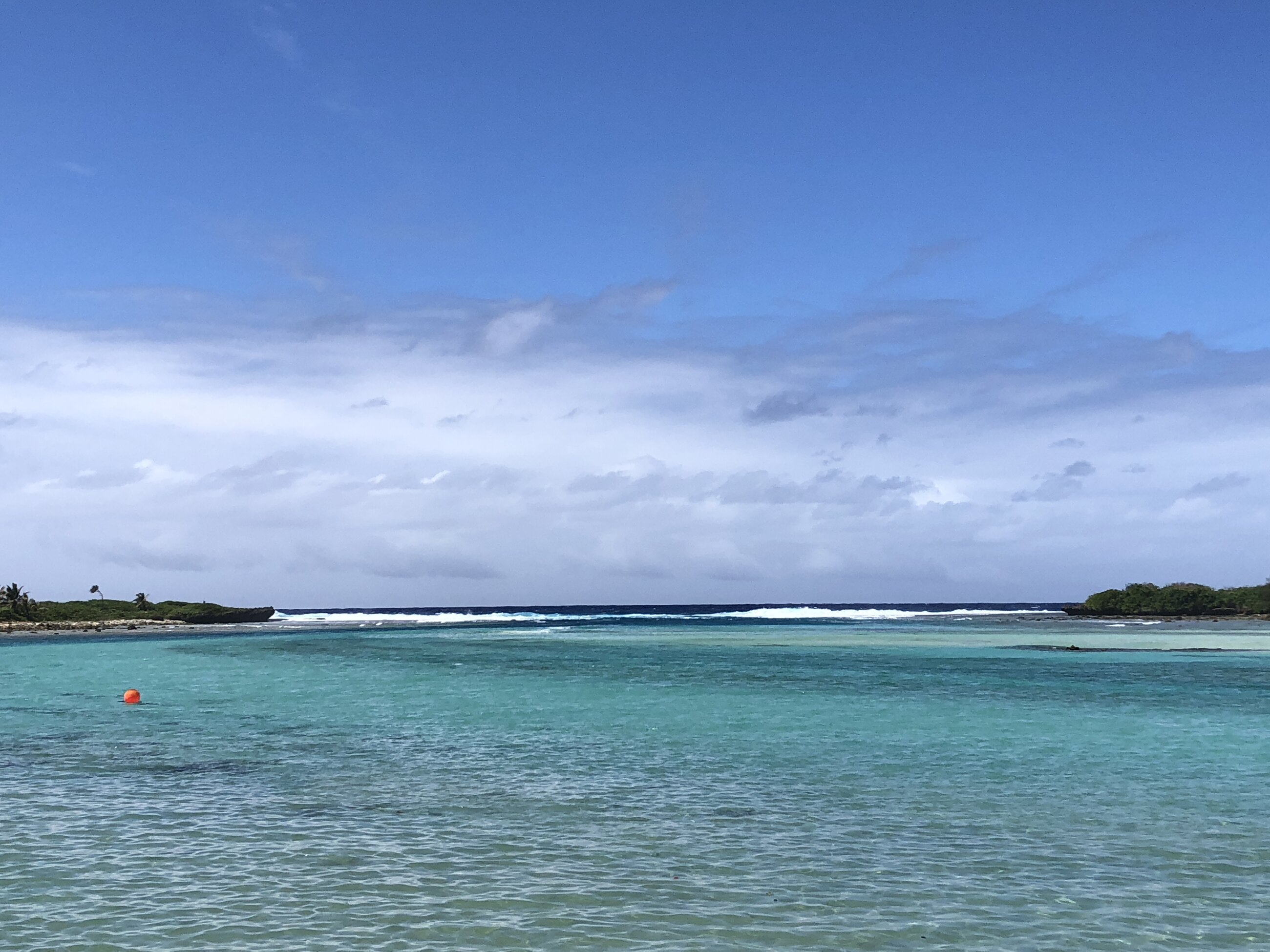 View of the ocean in Rarotonga, Cook Islands.