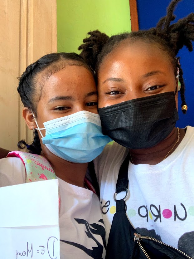 A student and I at the volunteer project!