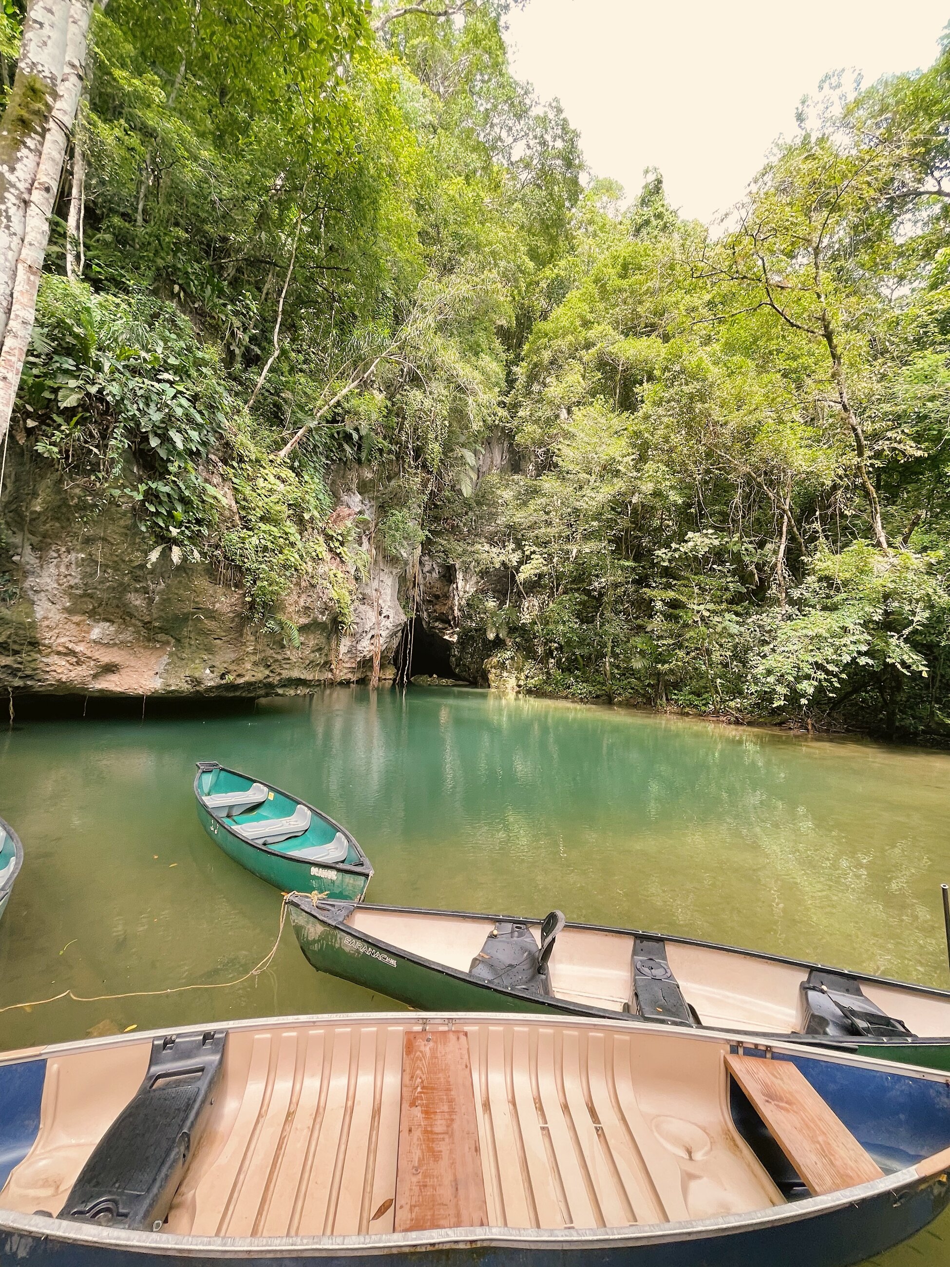 Barton Creek Cave --- we canoed into the cave for part of the day!