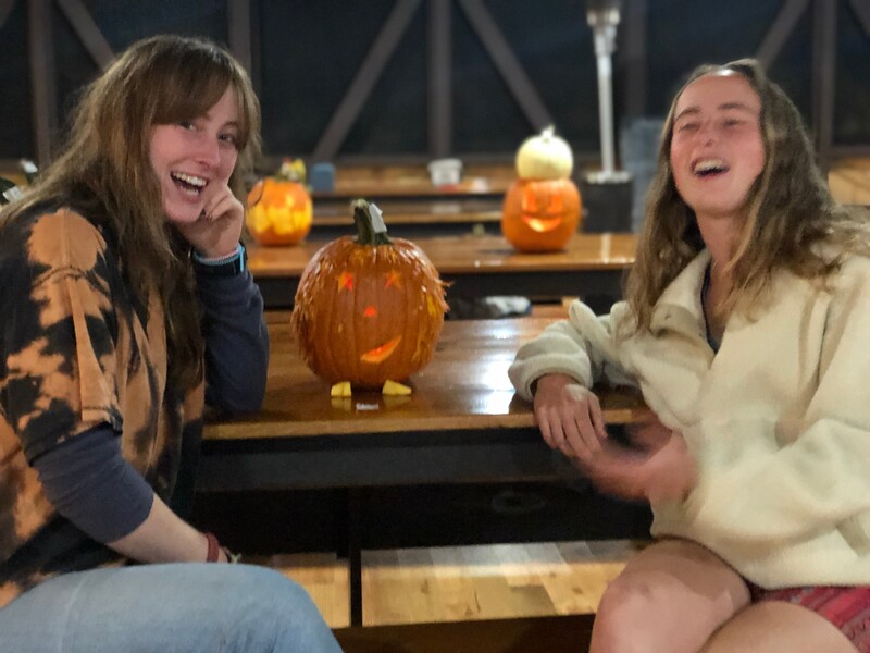 A fun night of pumpkin carving on halloween