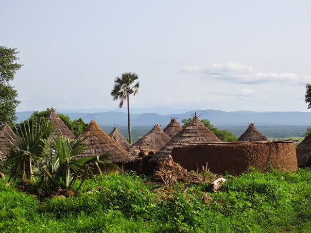 A village at the top of the mountain in Kedougou