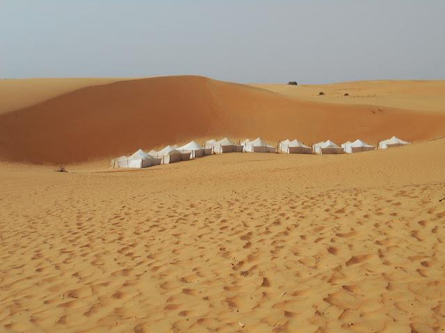 Mauritanian tents in the Lompoul desert-- camel rides and glamping!