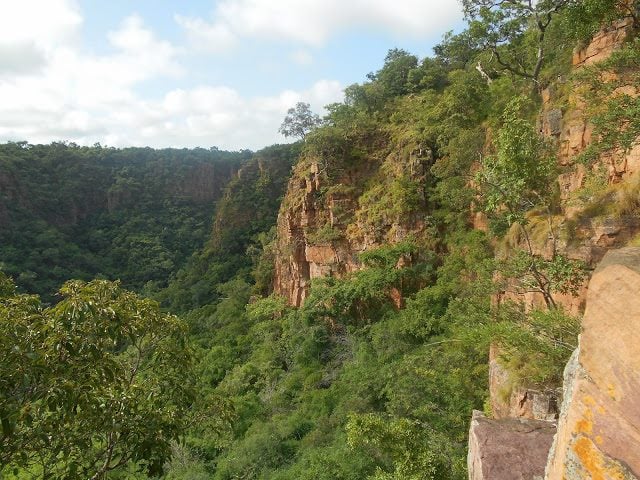 The cliffs outside Dindefelo village in Kedougou during our village trek