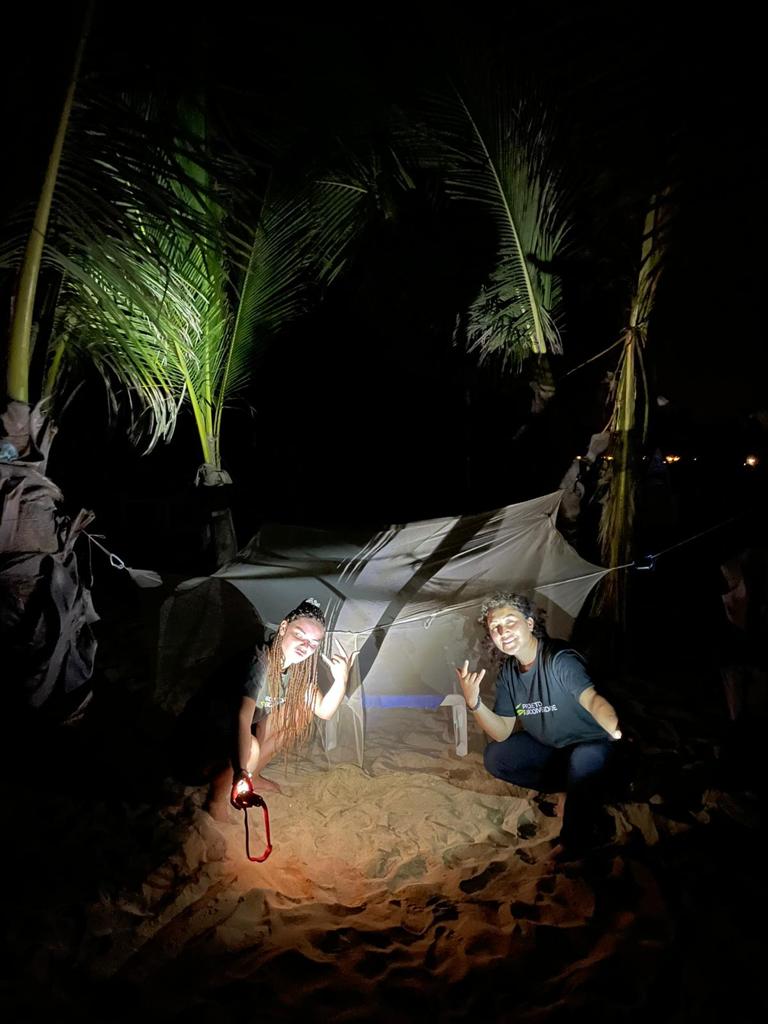 Mosquito tent where we sleep during night-shift