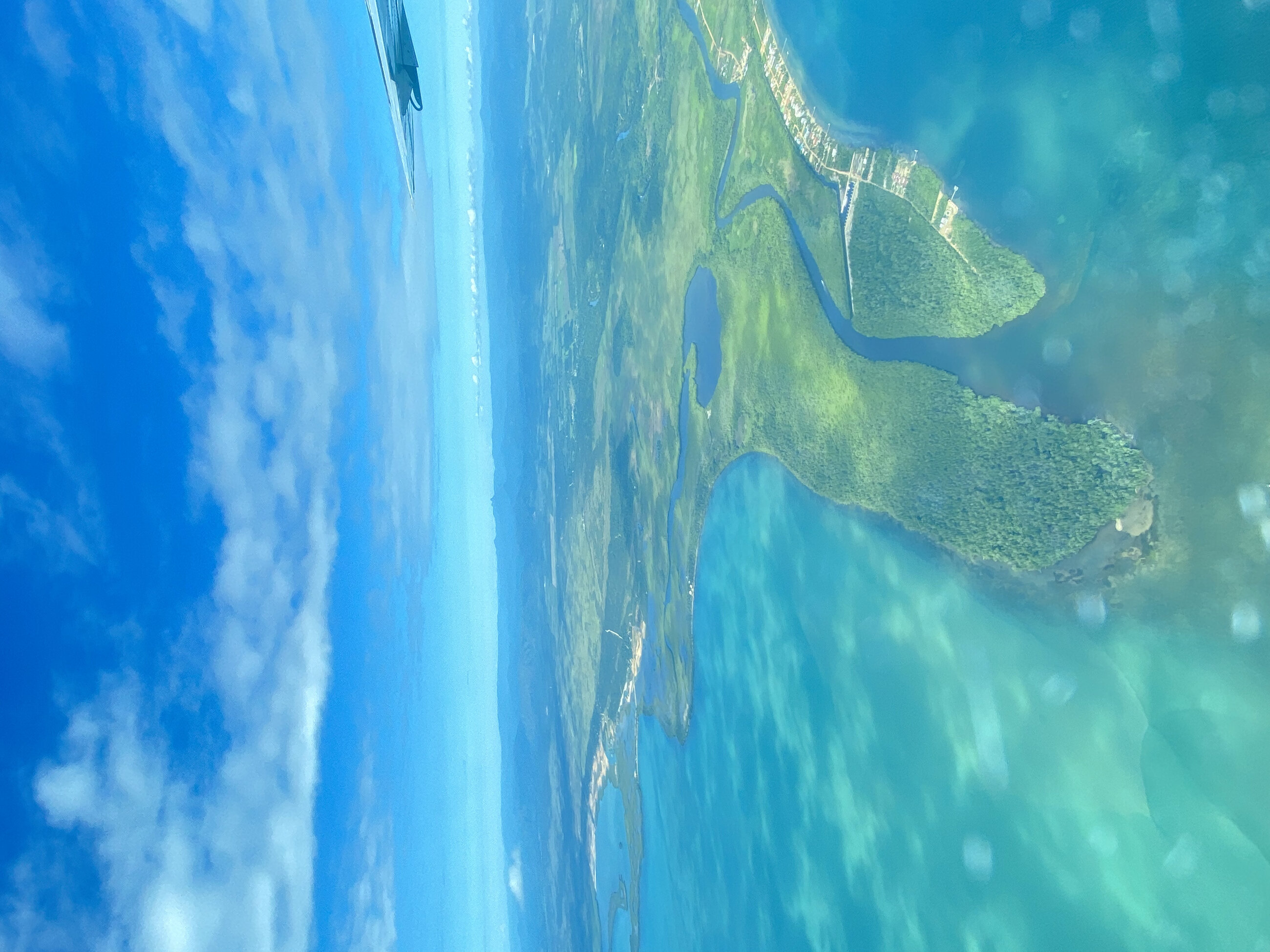 flying over Belize