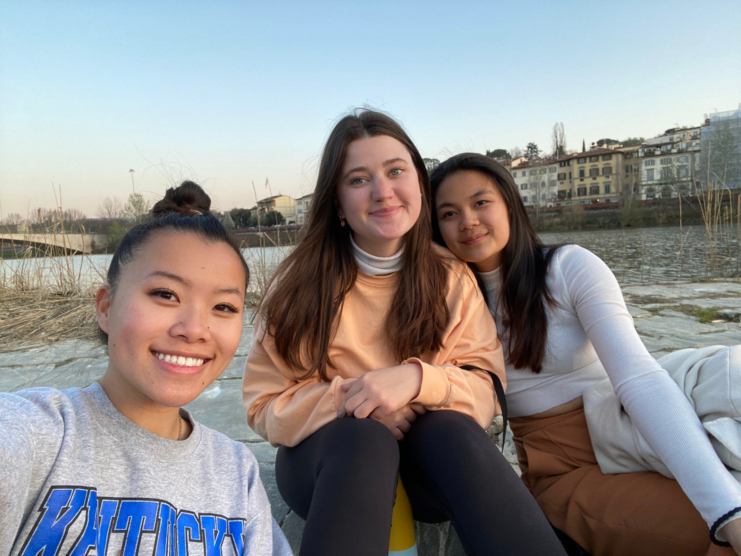 Watching the sunset on the Arno