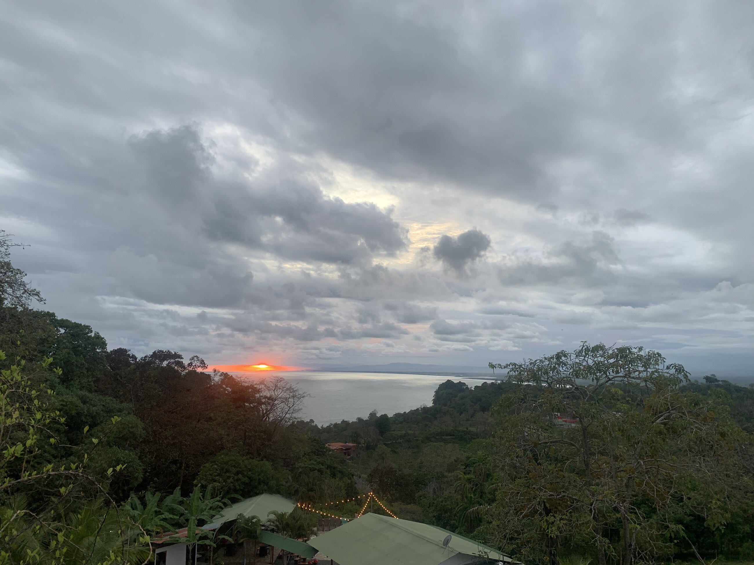 Sunset over the school