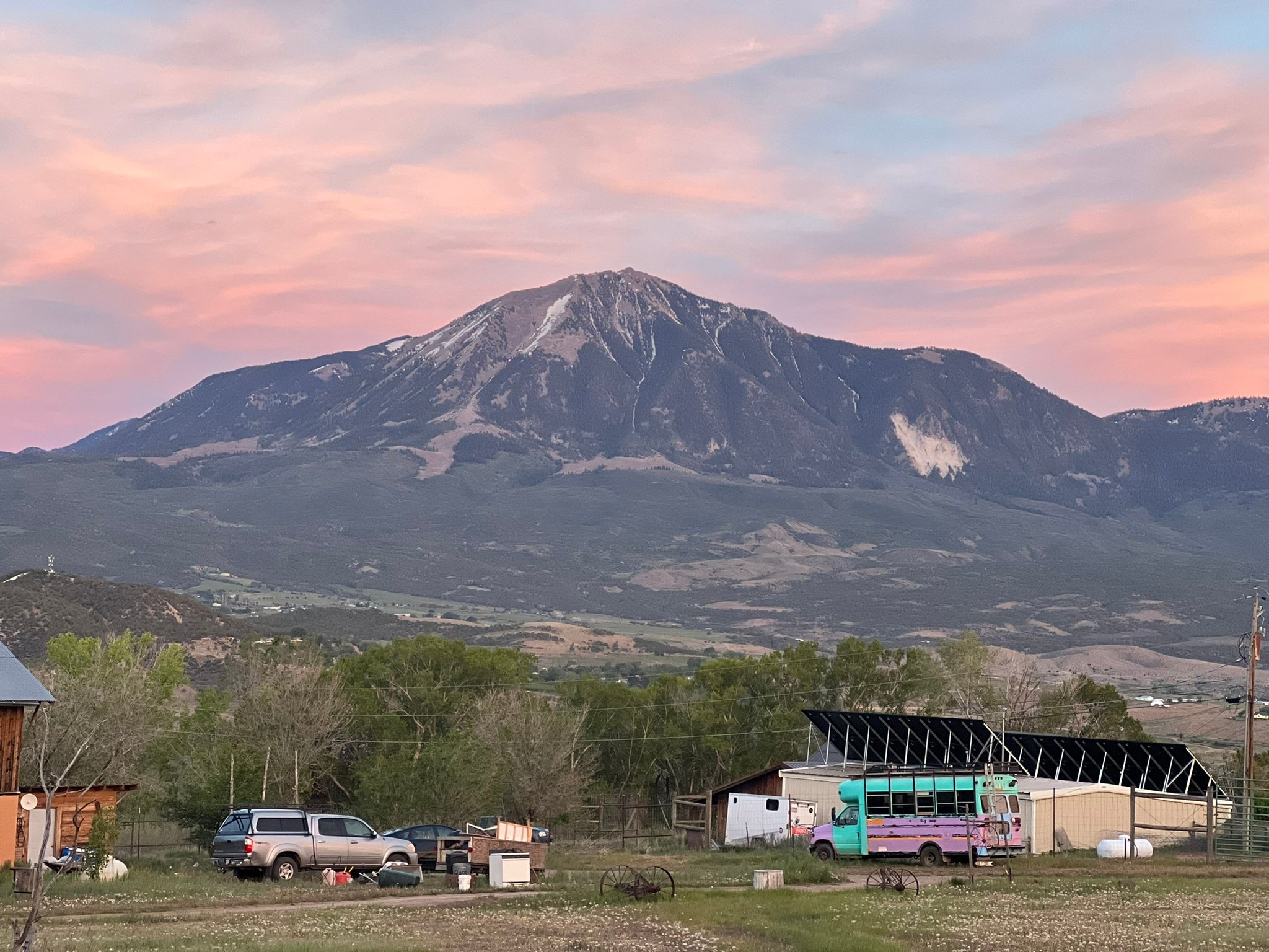 View from the main house at sunset