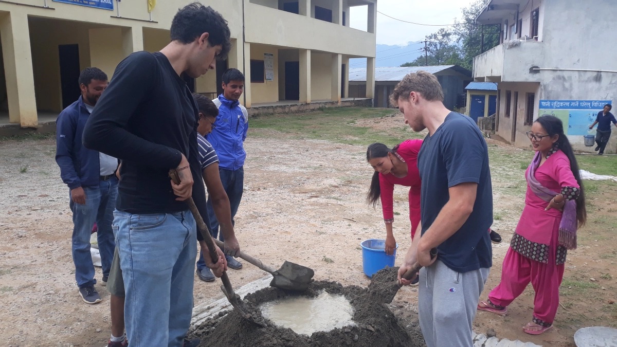 Mixing Cement the Nepali Way