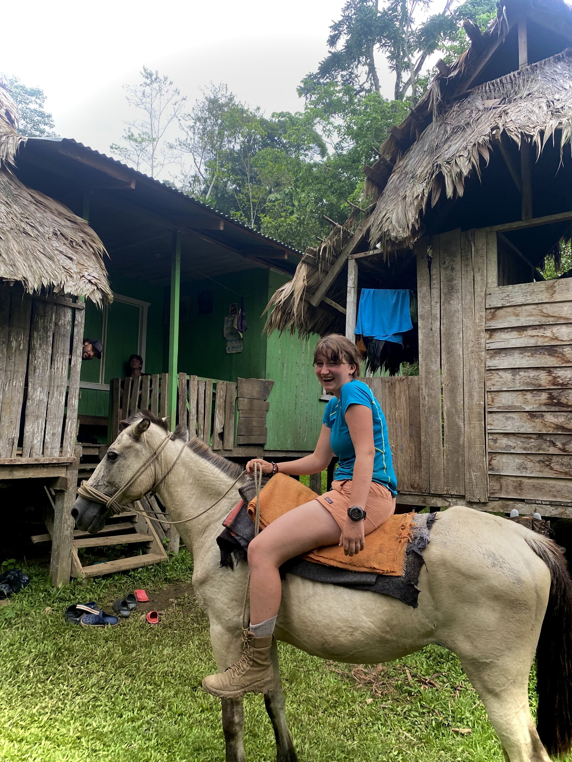 riding horses in Yorkin indigenous village