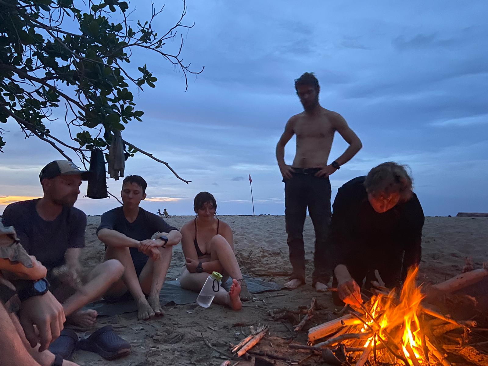 chilling on the beach after an intense jungle stint