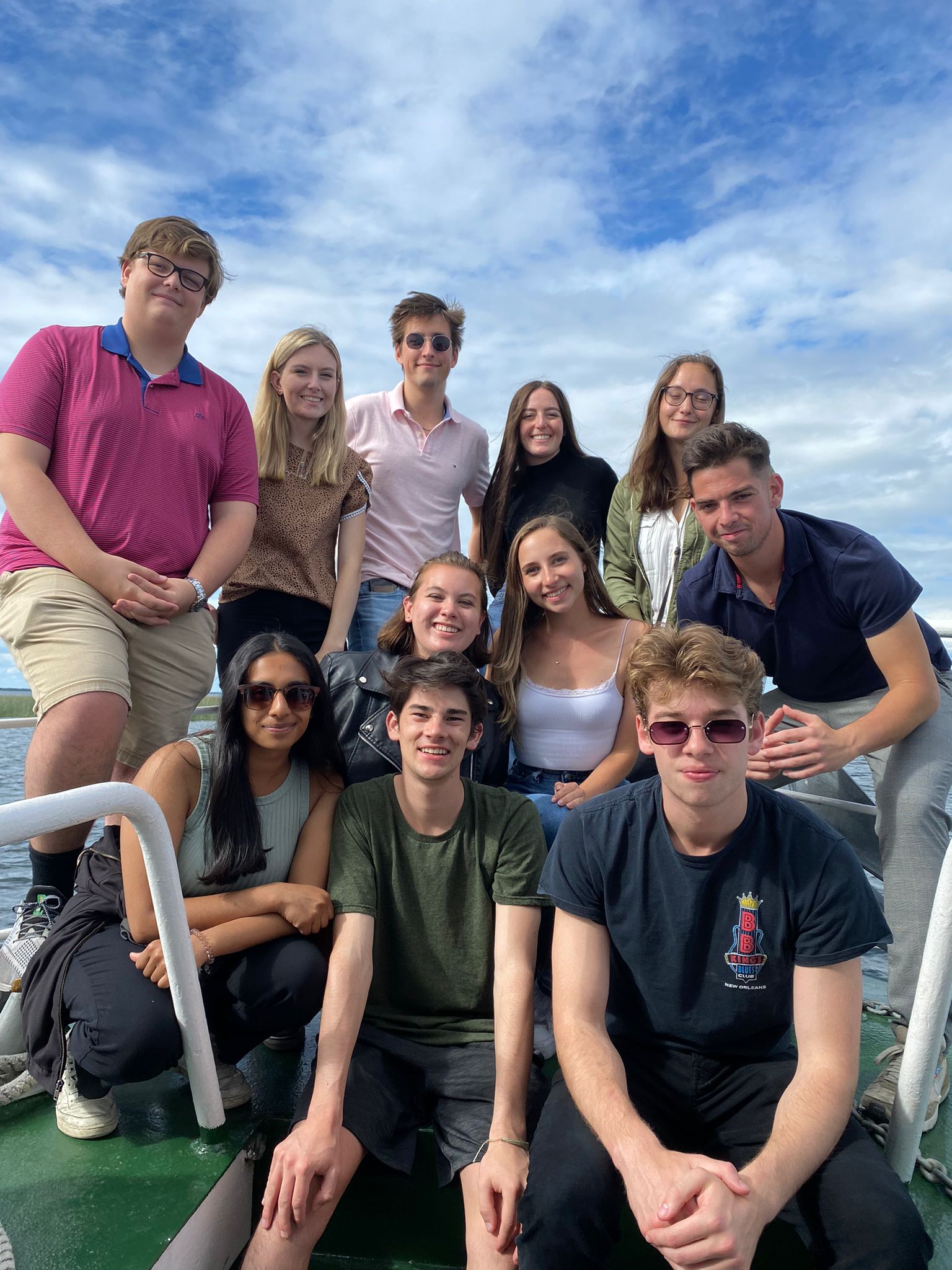 Galway's interns and their point of contact on their final boat trip together!