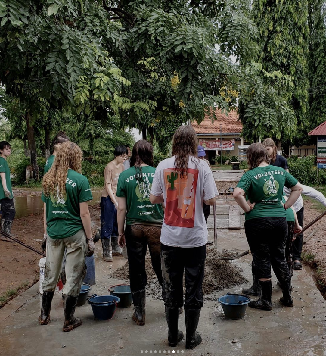 Community construction work at the school