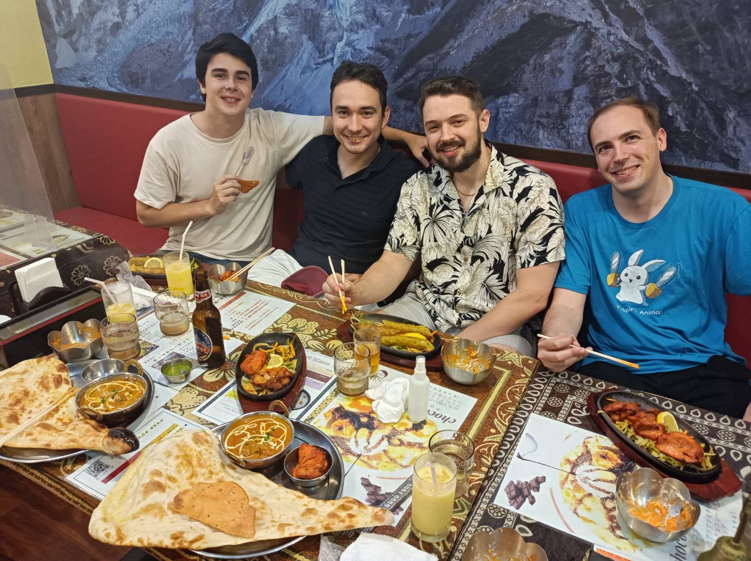 Some of the new hires enjoying dinner after training!