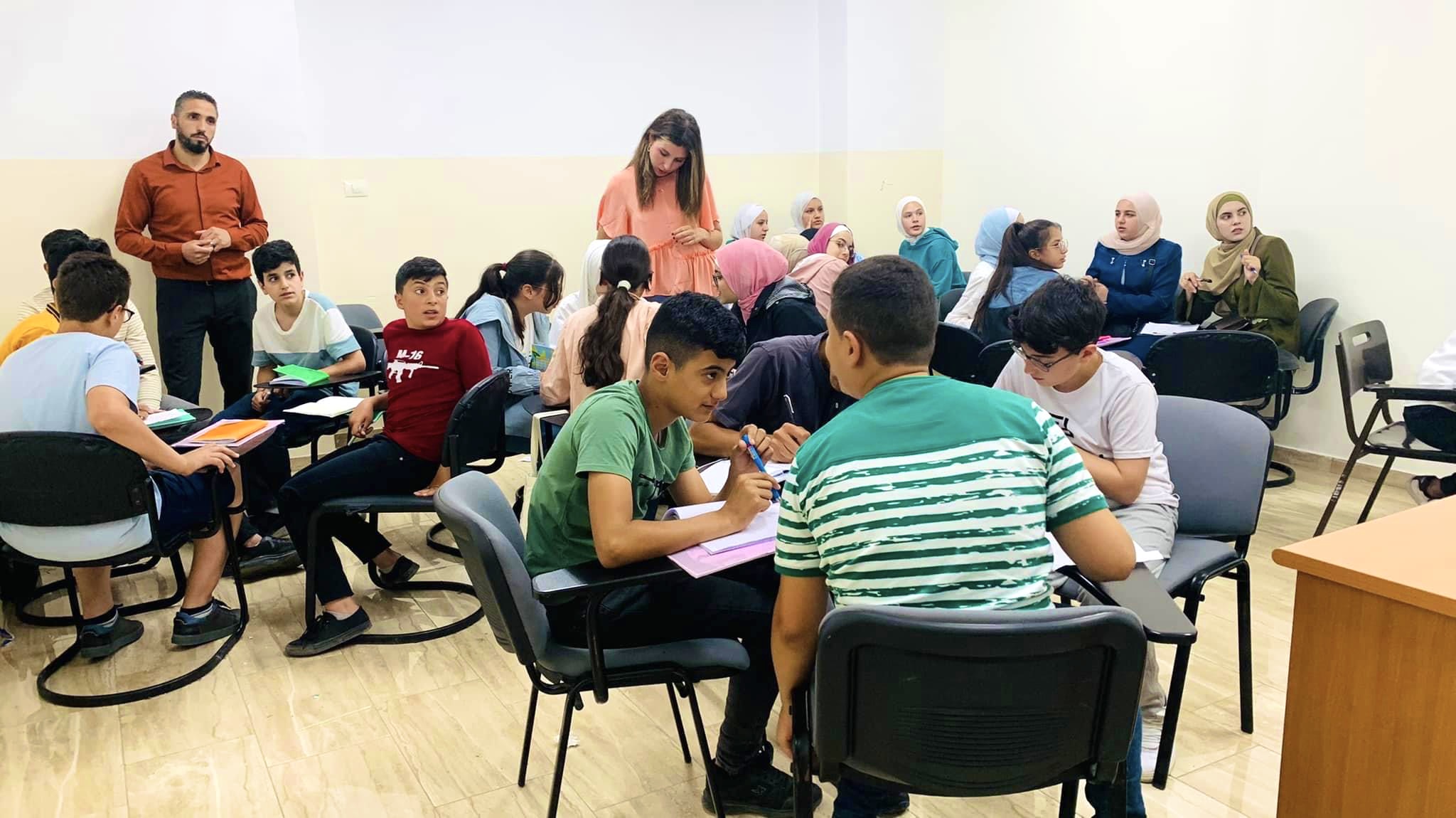 Teaching English class
