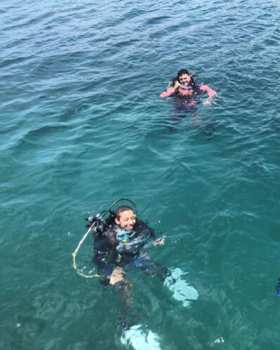 Taylor and I after an open water dive