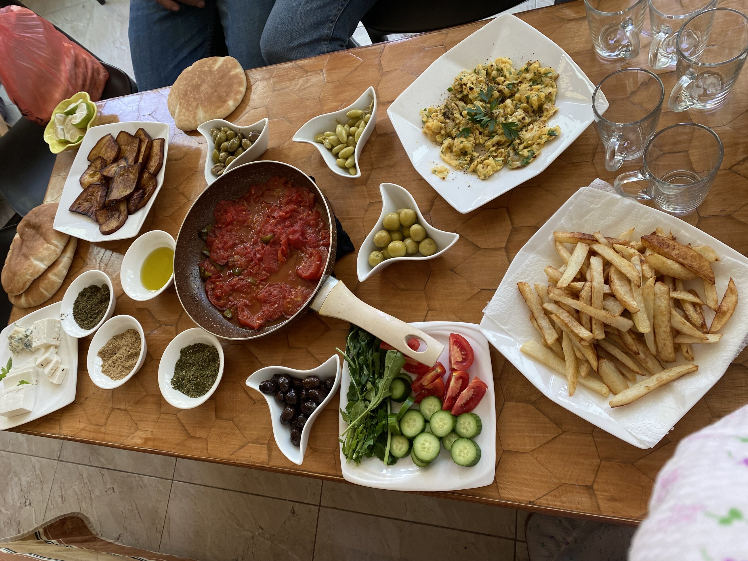 Palestinian Breakfast with my host family