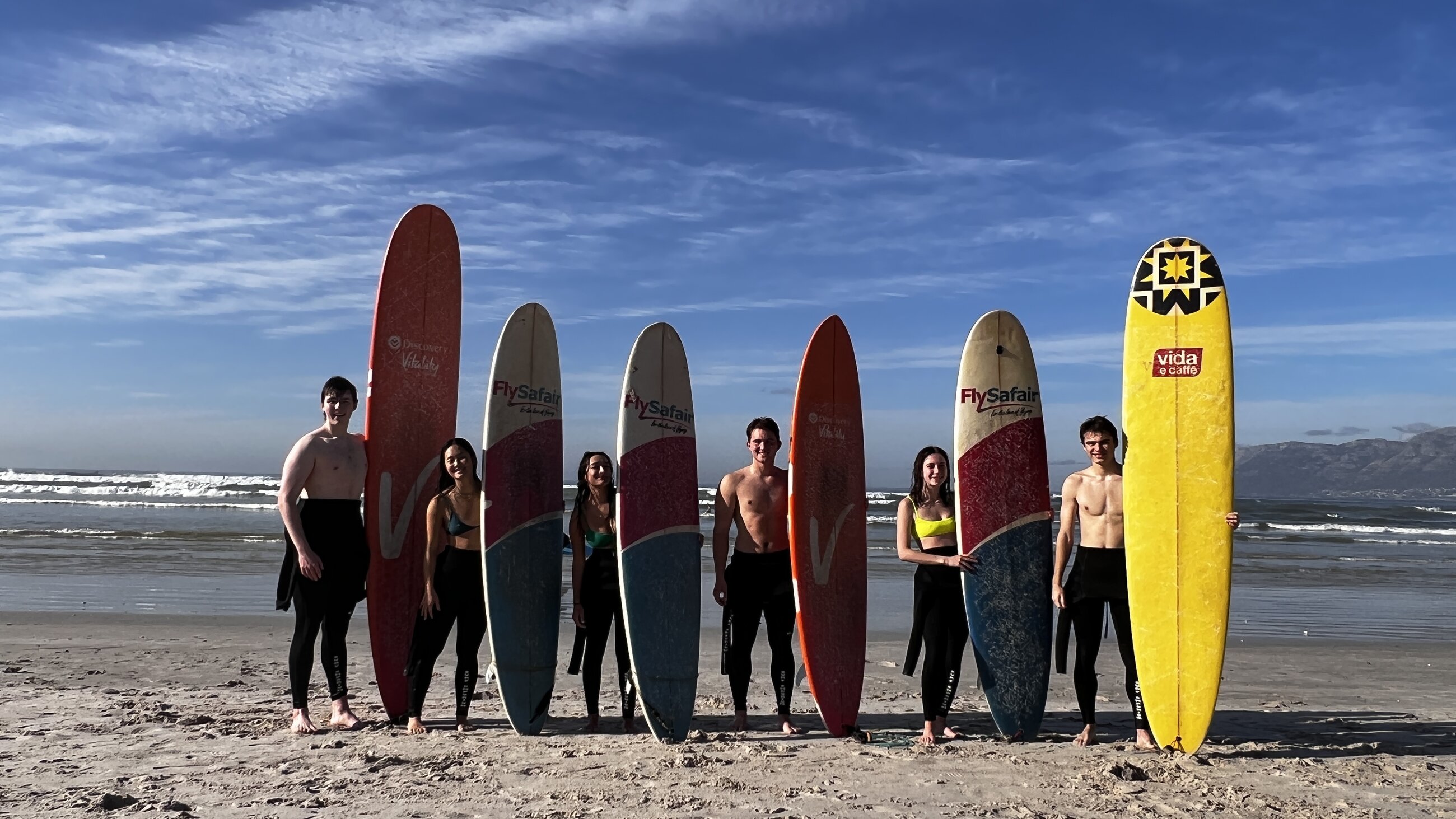 After a fun morning at surfing in Muizenberg!