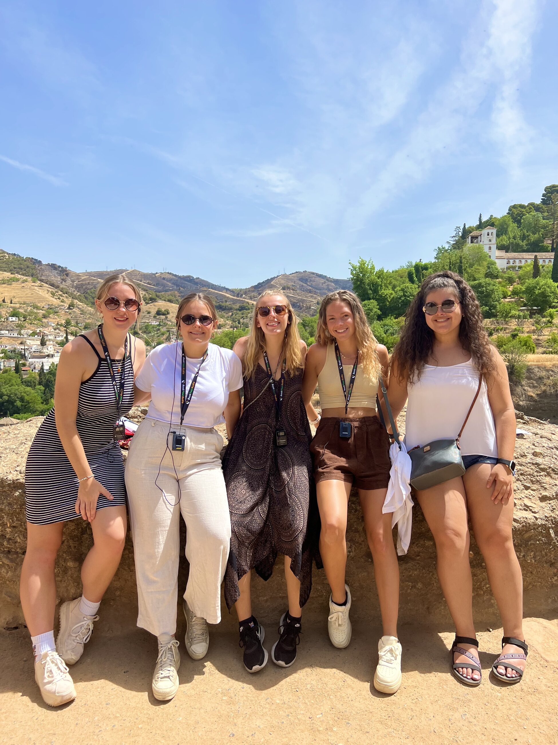 Roommates enjoying the Alhambra Palace in Granada