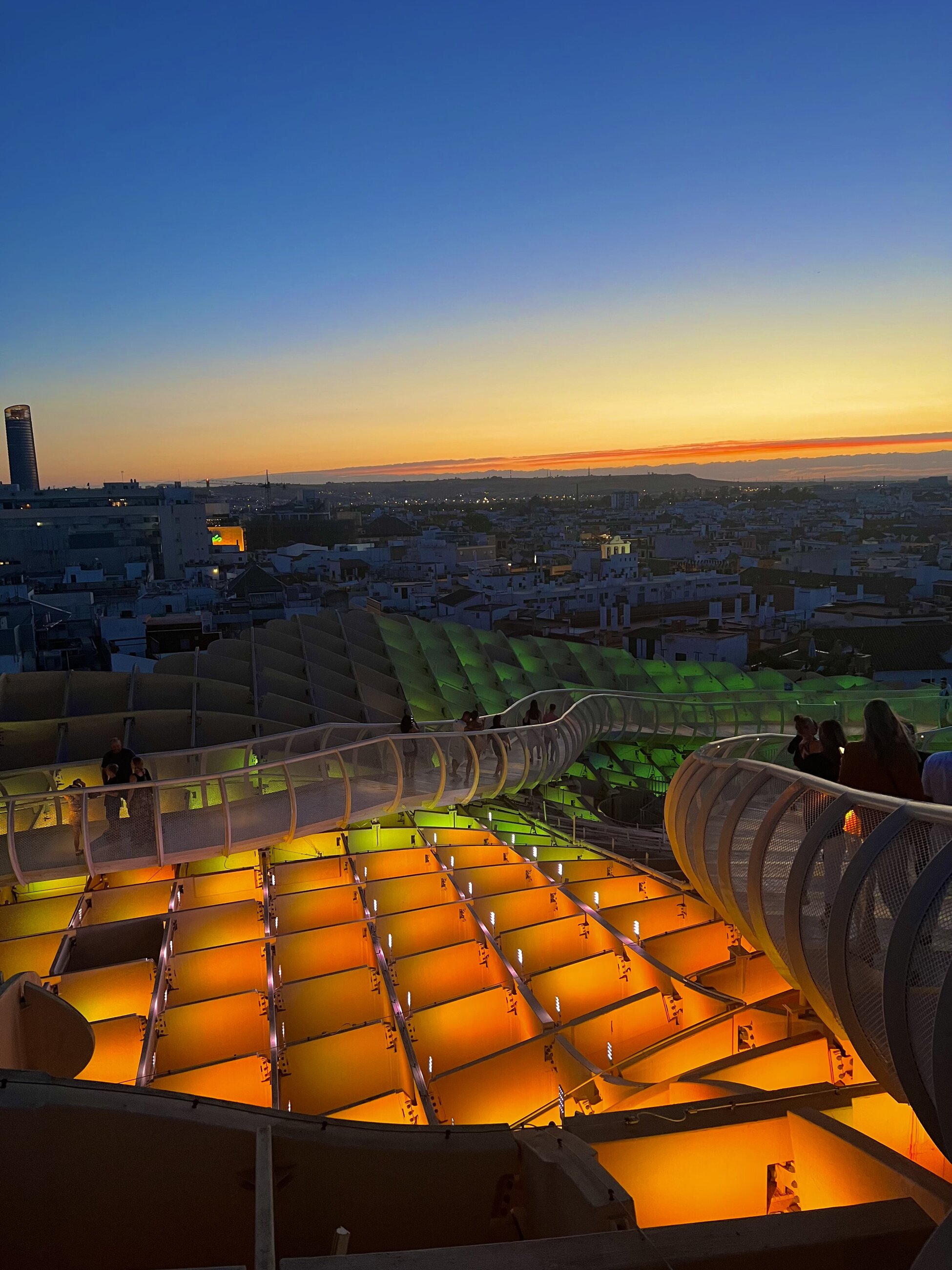 View from the top of Las Setas at night