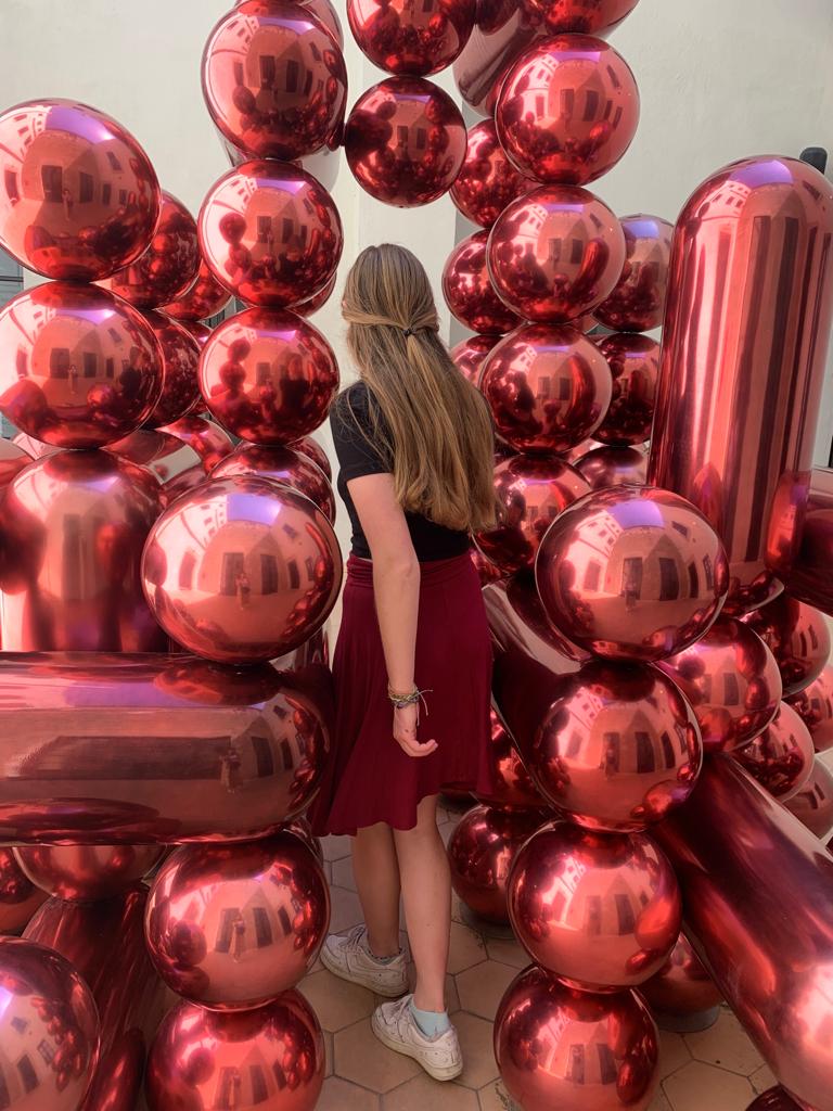 I was able to travel and visit museums on my own - this picture is at a modern art museum in Barcelona