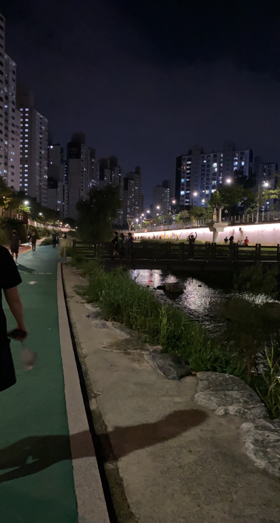 Late night walk by river