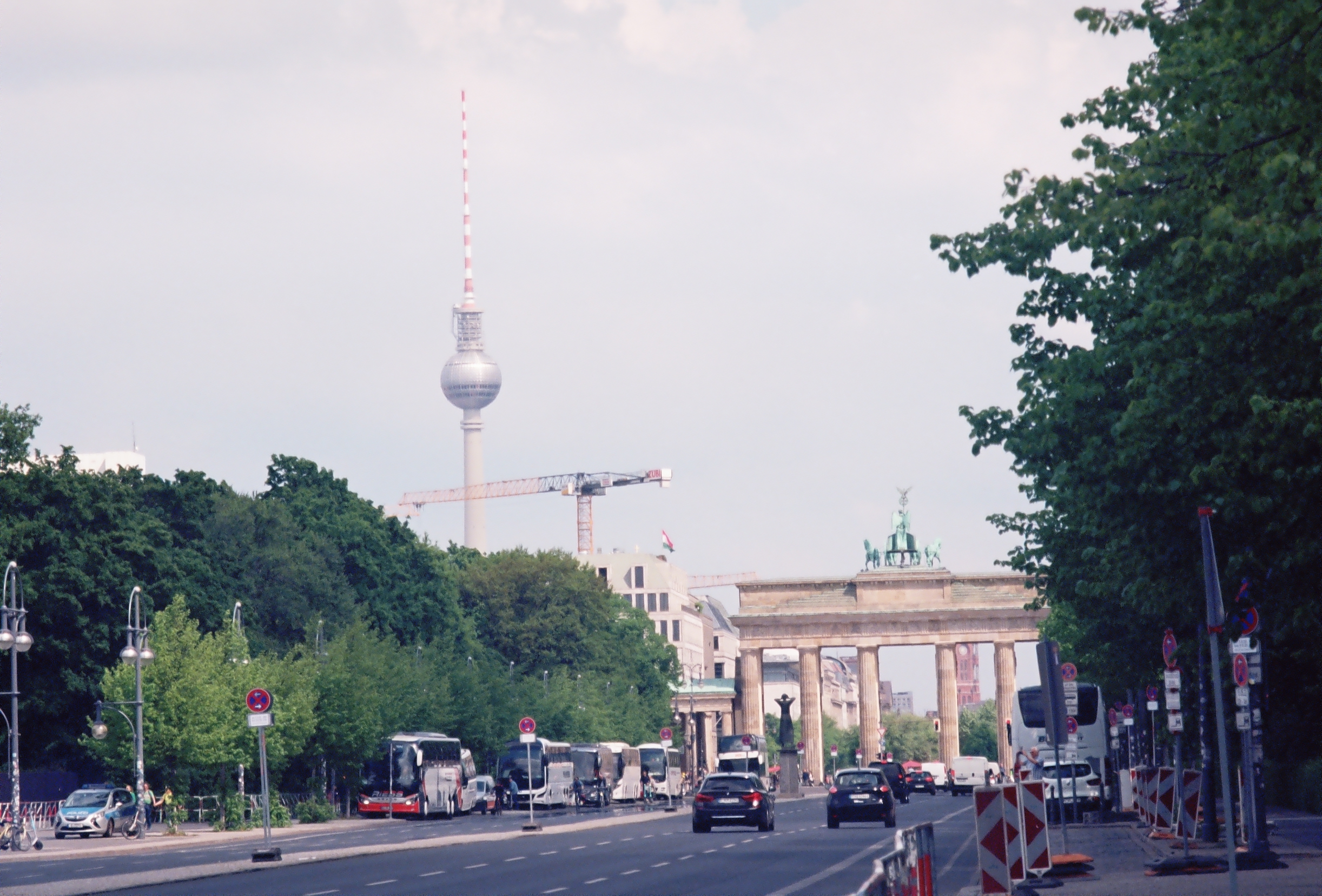 The Brandenburg Gate with the Tv Tower in the background