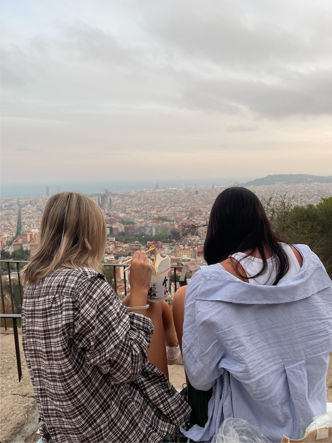 My roommate and I overlooking Barcelona on the Bunkers.