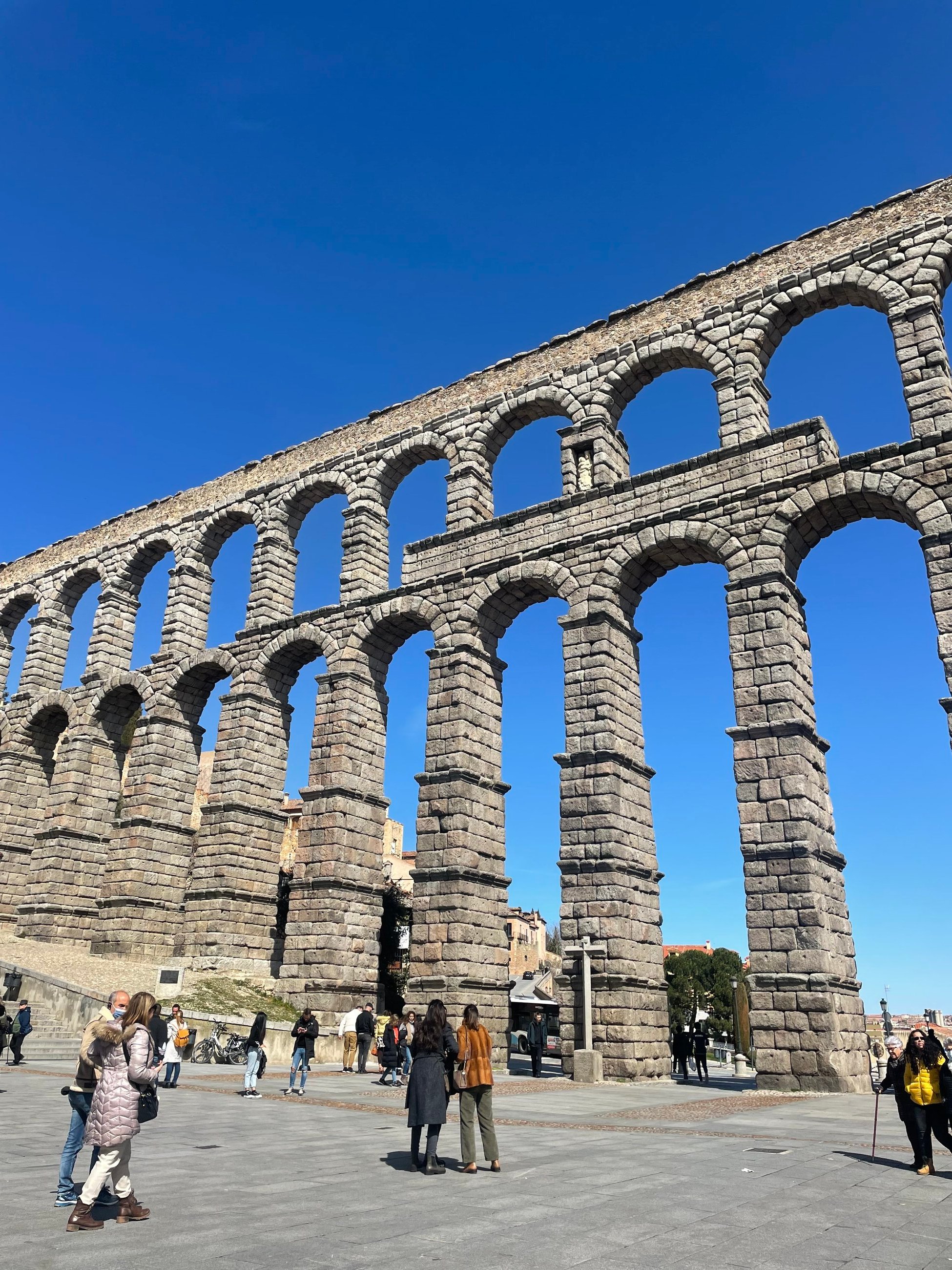 Roman aqueducts in Segovia, Spain 