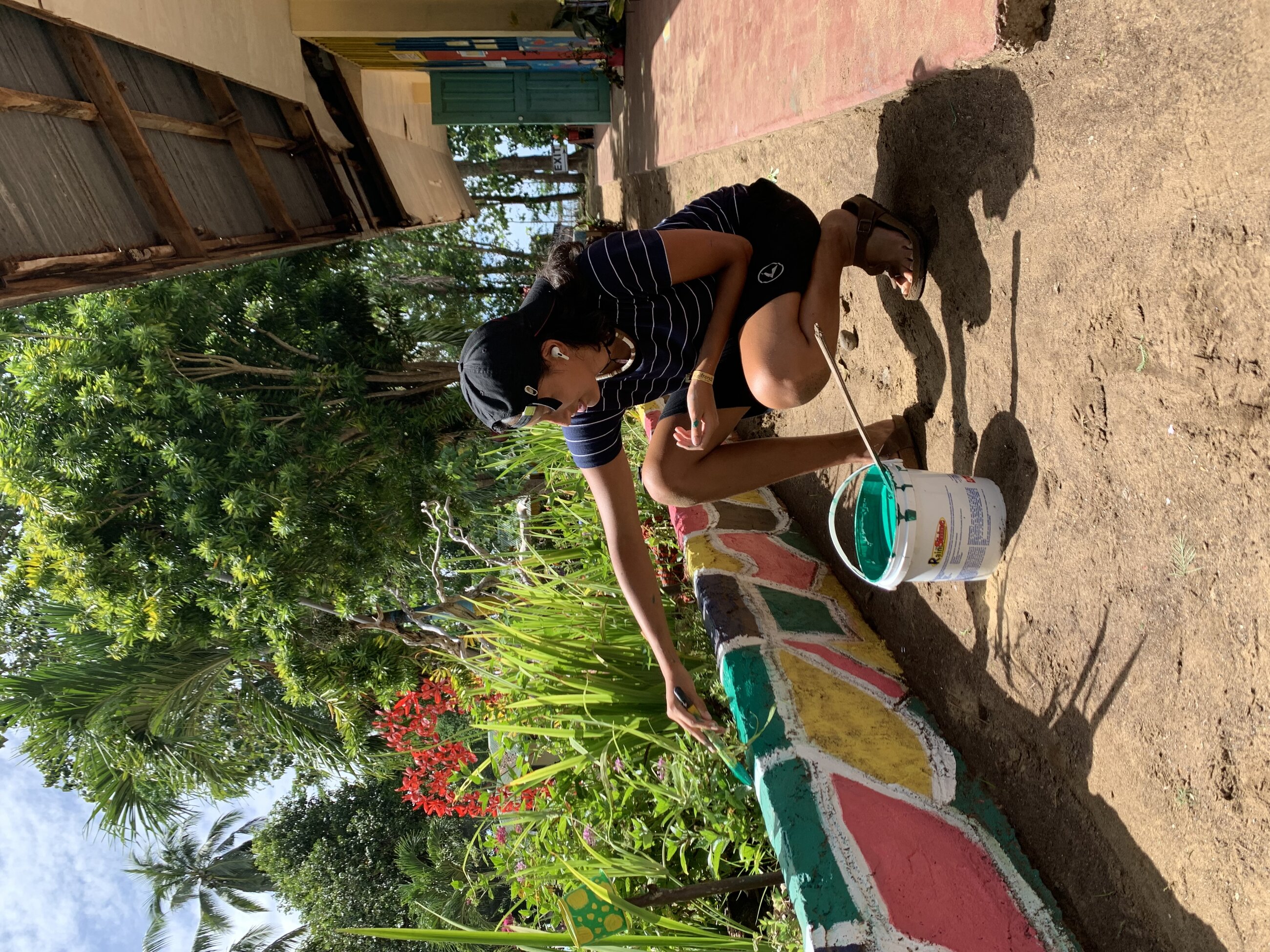 Working at the school