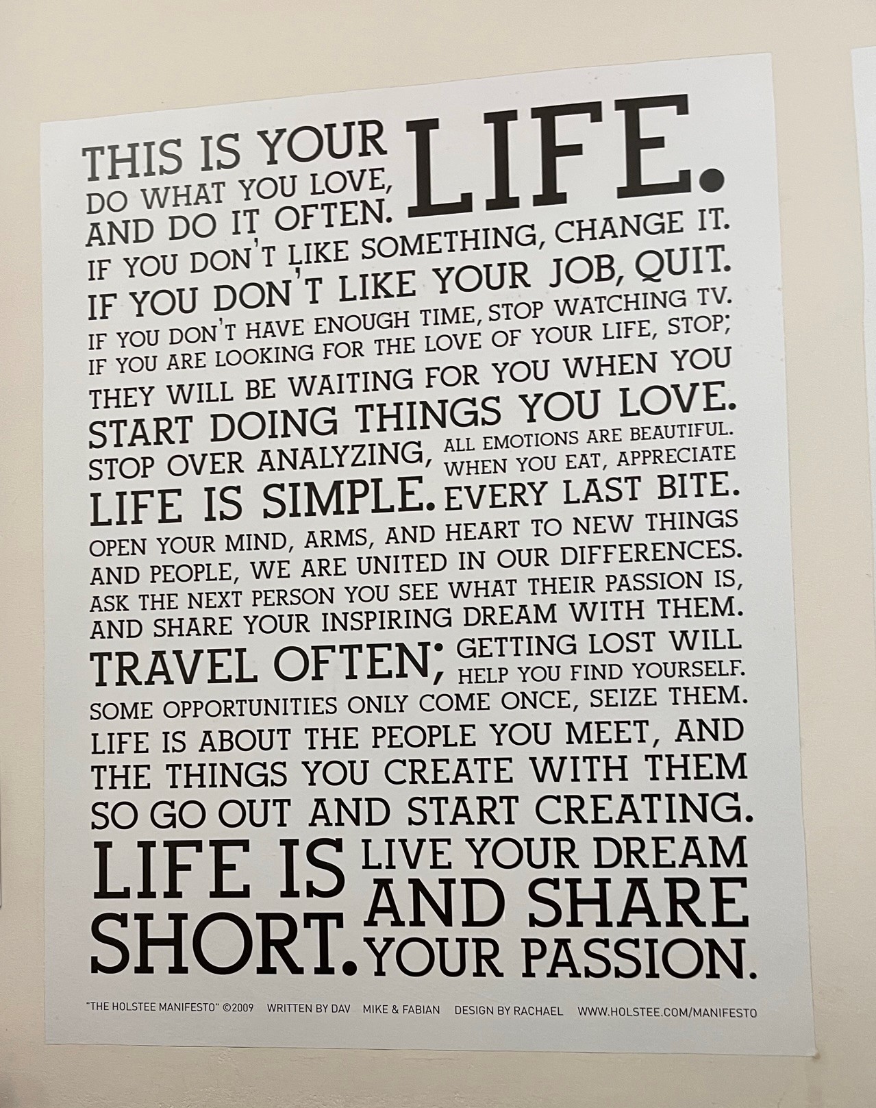 Do what you love, and do it often.