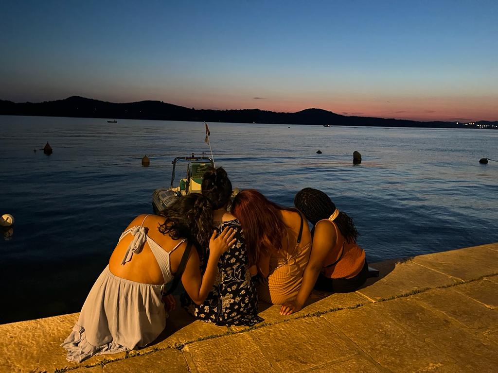 Evening in Sibenik, Croatia after dinner. 