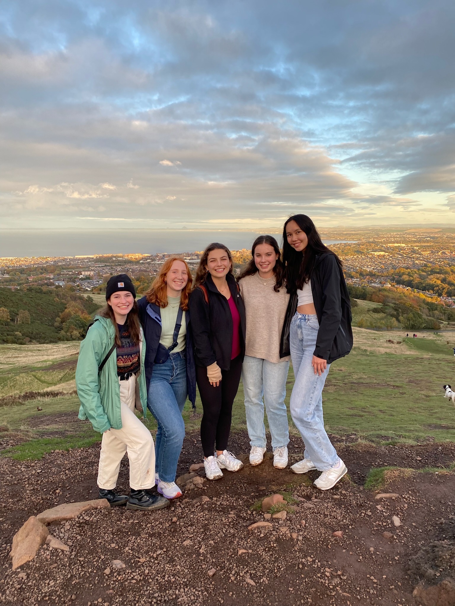 Some friends and I at Arthur's Seat in Edinburgh, Scotland. (This trip was included with Verto) 