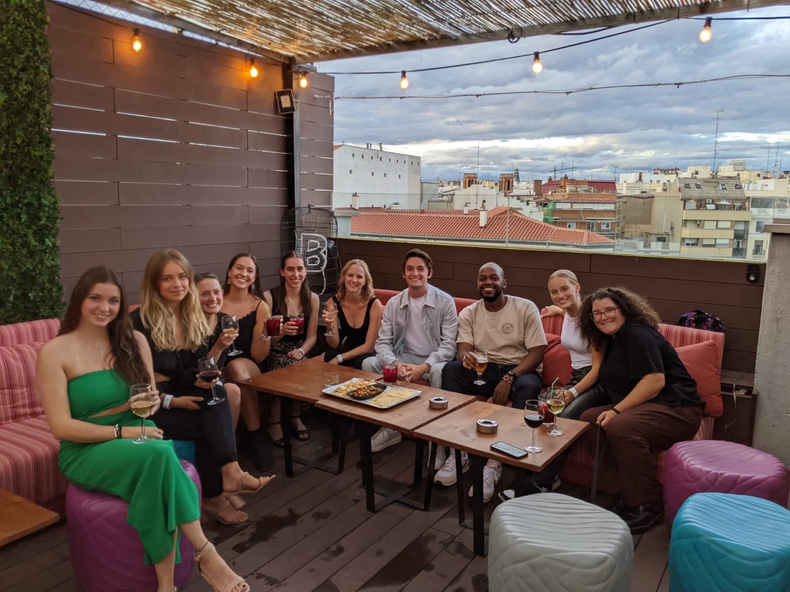 Rooftop bar with CIEE orientation group 