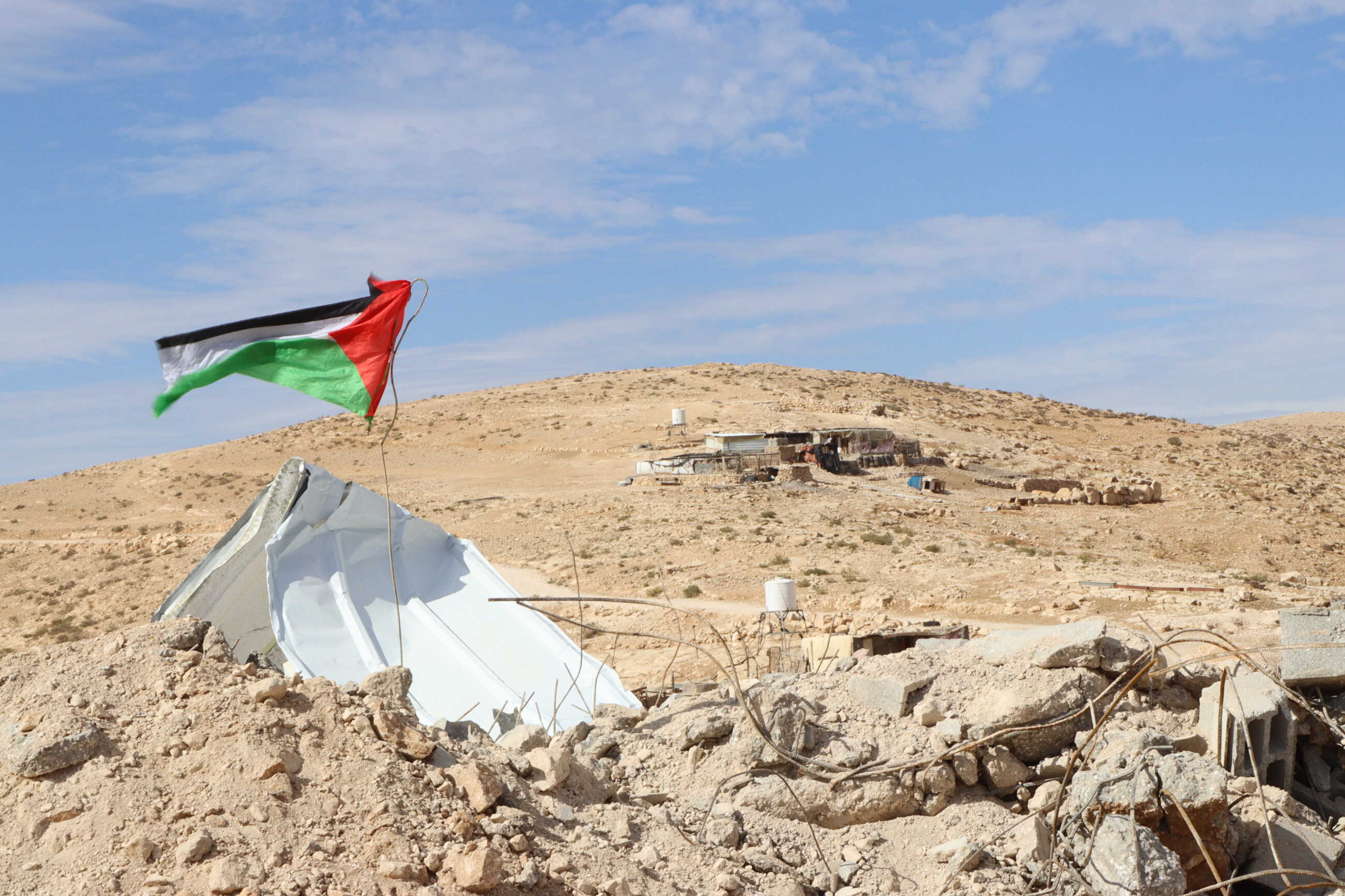 Visit to demolished school in Massifar Yata 